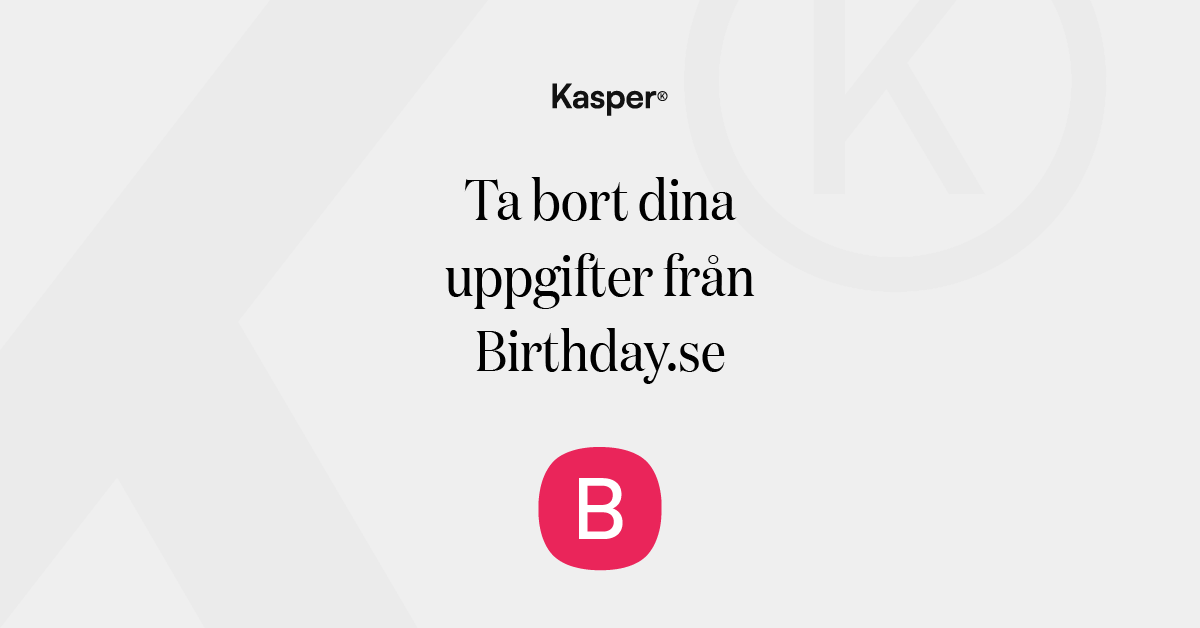 Ta bort dina uppgifter från Birthday
