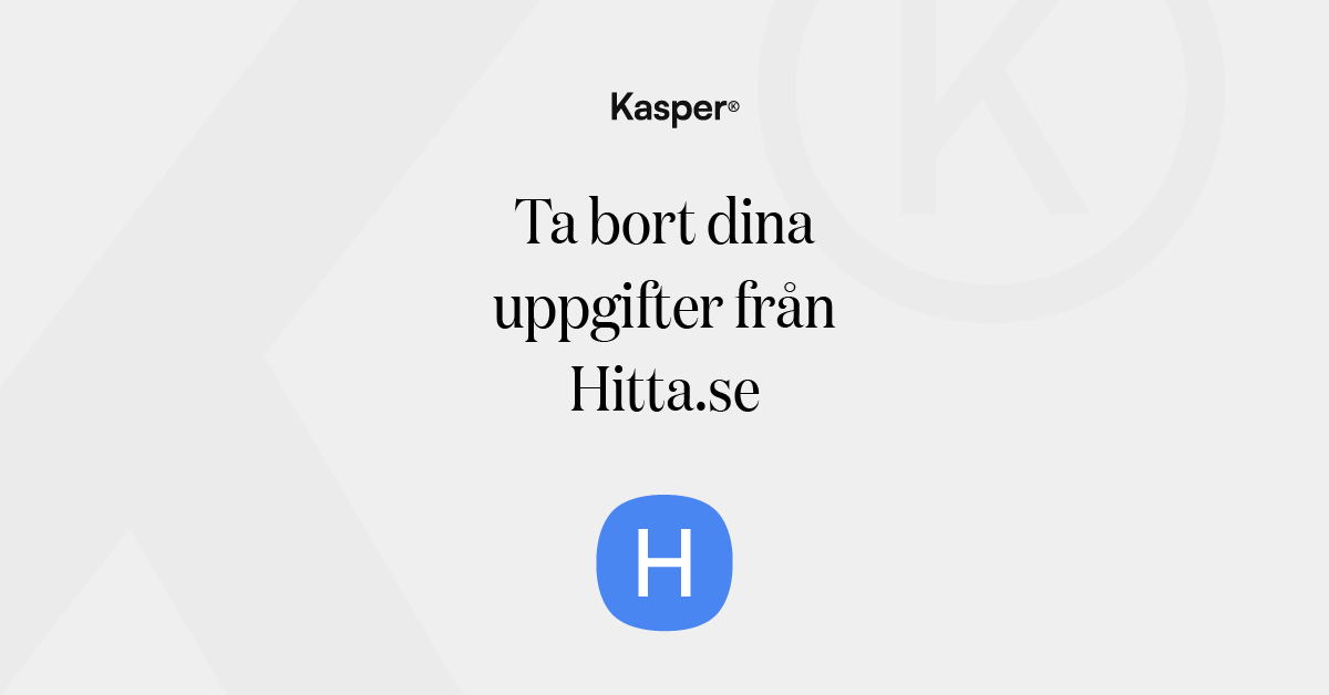 Ta bort dina uppgifter från Hitta