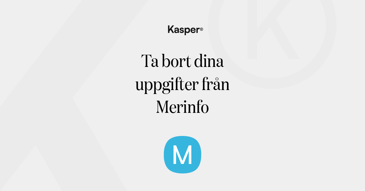 Ta bort dina uppgifter från Merinfo